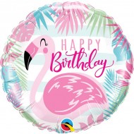 Pink Flamingo Happy Birthday Balloon